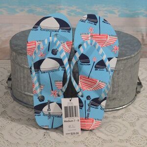 Vera Bradley Blue and Pink Sandals